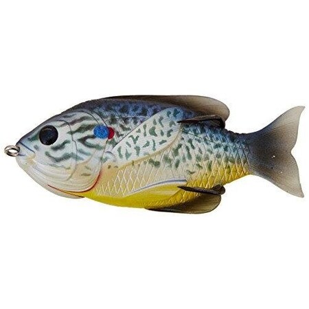 Livetarget Sunfish Hollow Body Topwater Lure, 312, 40 Hook, 58 Oz, BlueYellow Pumpkinseed, Floating SFH90T555